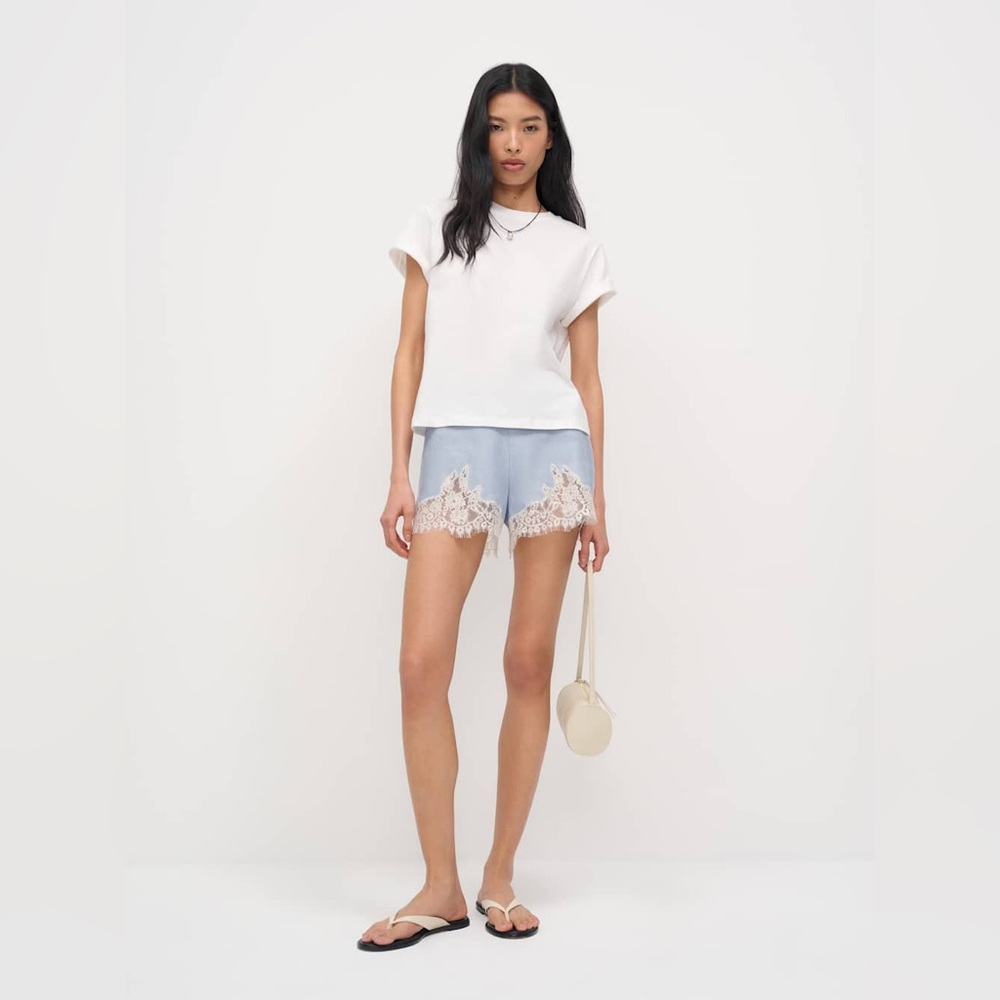 NWOT Reformation Fern Linen Short Blue - Size S